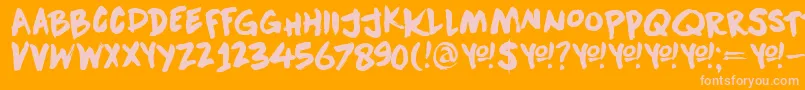 DkDownwardFall Font – Pink Fonts on Orange Background
