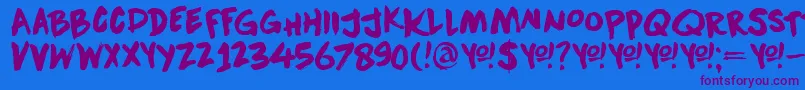 DkDownwardFall Font – Purple Fonts on Blue Background