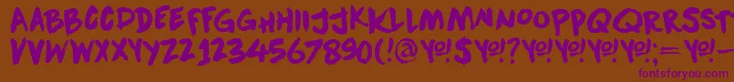 DkDownwardFall Font – Purple Fonts on Brown Background