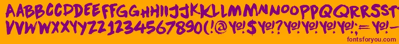 DkDownwardFall Font – Purple Fonts on Orange Background
