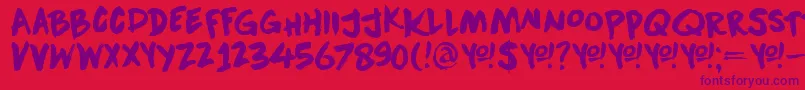 DkDownwardFall Font – Purple Fonts on Red Background