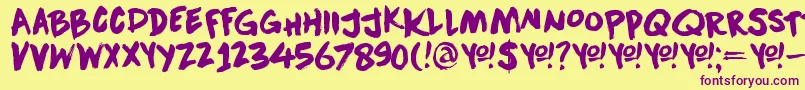 DkDownwardFall Font – Purple Fonts on Yellow Background