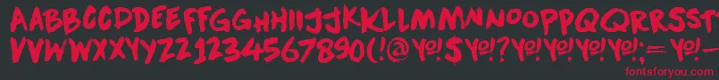 DkDownwardFall Font – Red Fonts on Black Background