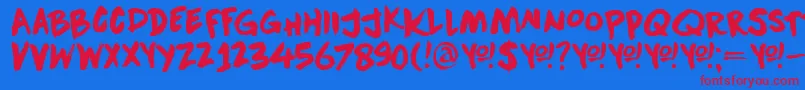 DkDownwardFall Font – Red Fonts on Blue Background