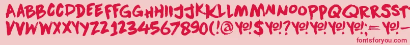 DkDownwardFall Font – Red Fonts on Pink Background