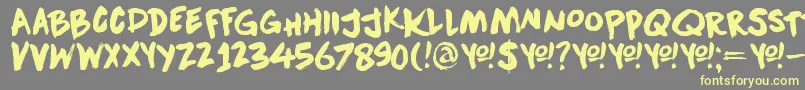 DkDownwardFall Font – Yellow Fonts on Gray Background