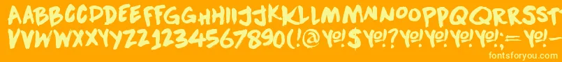 DkDownwardFall Font – Yellow Fonts on Orange Background