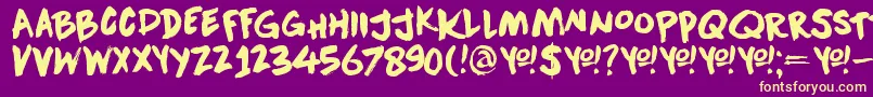 DkDownwardFall Font – Yellow Fonts on Purple Background