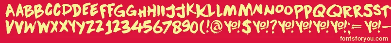 DkDownwardFall Font – Yellow Fonts on Red Background