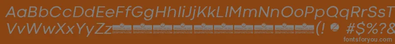 Шрифт CodecColdRegularItalicTrial – серые шрифты на коричневом фоне