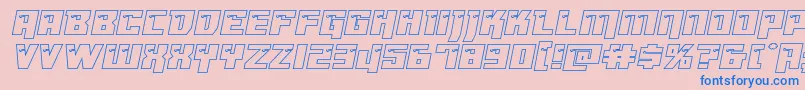 Dangerbotexpandout-Schriftart – Blaue Schriften auf rosa Hintergrund
