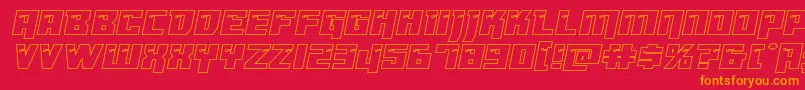 Dangerbotexpandout Font – Orange Fonts on Red Background