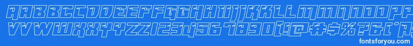 Dangerbotexpandout Font – White Fonts on Blue Background