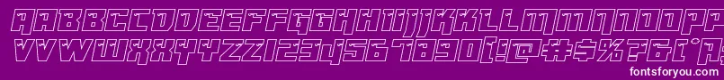 Dangerbotexpandout-Schriftart – Weiße Schriften auf violettem Hintergrund