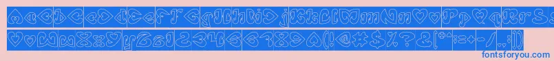 EternalLoveHollowInverse Font – Blue Fonts on Pink Background