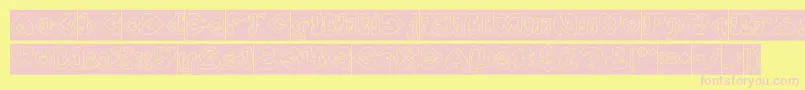 Fonte EternalLoveHollowInverse – fontes rosa em um fundo amarelo