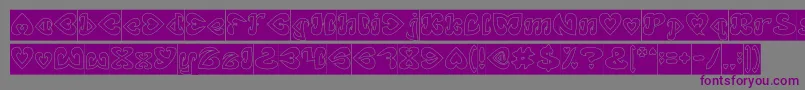 Шрифт EternalLoveHollowInverse – фиолетовые шрифты на сером фоне