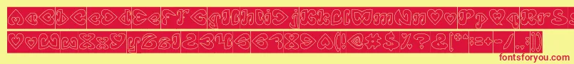 EternalLoveHollowInverse Font – Red Fonts on Yellow Background