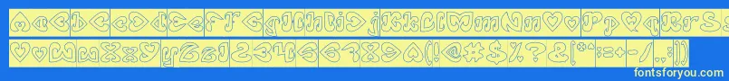 EternalLoveHollowInverse Font – Yellow Fonts on Blue Background