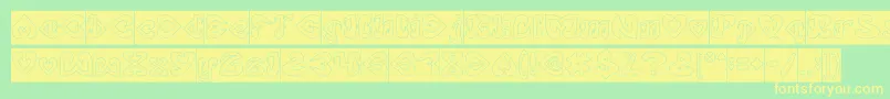 Czcionka EternalLoveHollowInverse – żółte czcionki na zielonym tle