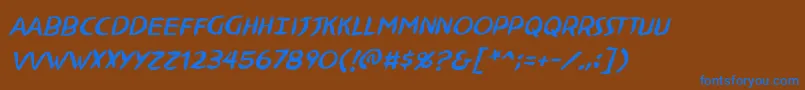 NinjutsubbItal Font – Blue Fonts on Brown Background