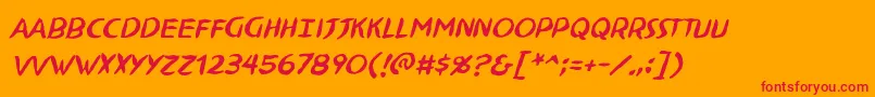 NinjutsubbItal Font – Red Fonts on Orange Background