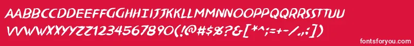 NinjutsubbItal Font – White Fonts on Red Background