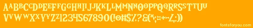 TheWildBreathOfZelda Font – Yellow Fonts on Orange Background
