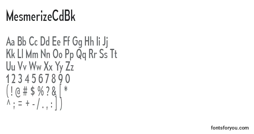 MesmerizeCdBkフォント–アルファベット、数字、特殊文字