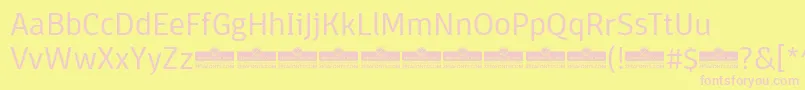 Шрифт DomotikaLightTrial – розовые шрифты на жёлтом фоне