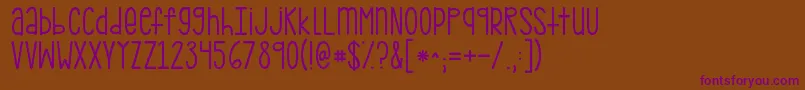Kgpdxbridgetown-Schriftart – Violette Schriften auf braunem Hintergrund