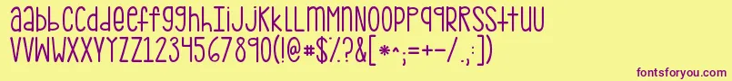 Kgpdxbridgetown Font – Purple Fonts on Yellow Background