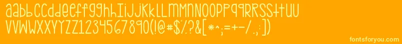 Kgpdxbridgetown-fontti – keltaiset fontit oranssilla taustalla