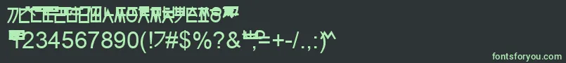 Fonte Hangulgothic – fontes verdes em um fundo preto