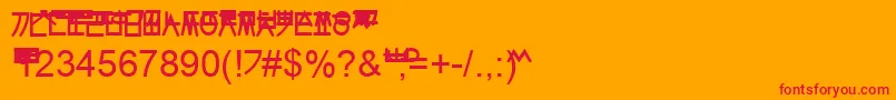 Hangulgothic Font – Red Fonts on Orange Background