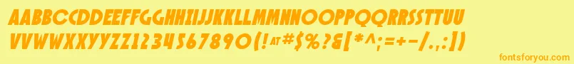 SfSpeakeasyOblique Font – Orange Fonts on Yellow Background