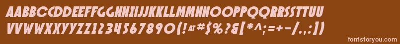 SfSpeakeasyOblique Font – Pink Fonts on Brown Background