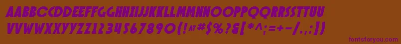 SfSpeakeasyOblique Font – Purple Fonts on Brown Background