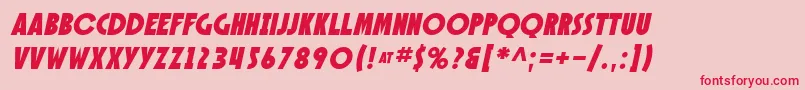 SfSpeakeasyOblique Font – Red Fonts on Pink Background