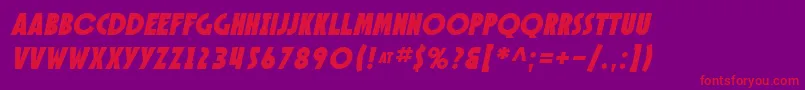SfSpeakeasyOblique-Schriftart – Rote Schriften auf violettem Hintergrund