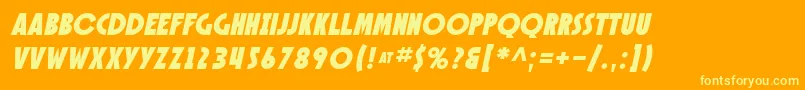 SfSpeakeasyOblique Font – Yellow Fonts on Orange Background