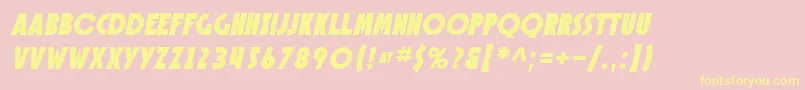 SfSpeakeasyOblique Font – Yellow Fonts on Pink Background
