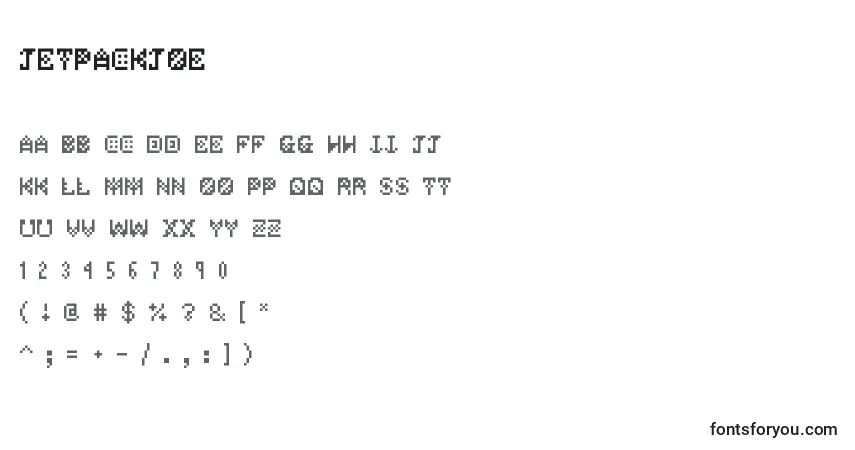 Schriftart Jetpackjoe – Alphabet, Zahlen, spezielle Symbole