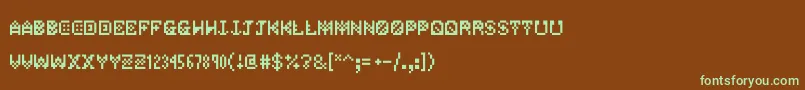 フォントJetpackjoe – 緑色の文字が茶色の背景にあります。