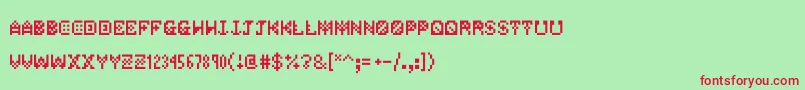 Jetpackjoe-Schriftart – Rote Schriften auf grünem Hintergrund
