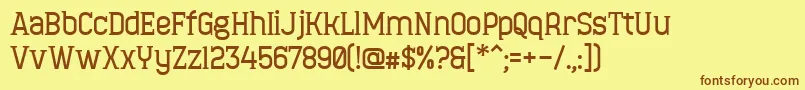 MinaeffEctBold Font – Brown Fonts on Yellow Background