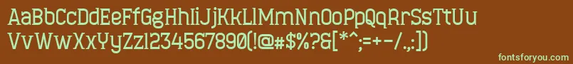 Шрифт MinaeffEctBold – зелёные шрифты на коричневом фоне