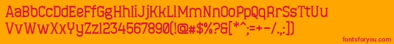 MinaeffEctBold Font – Red Fonts on Orange Background