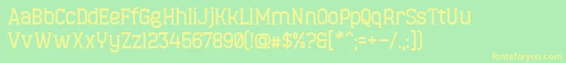 MinaeffEctBold-Schriftart – Gelbe Schriften auf grünem Hintergrund