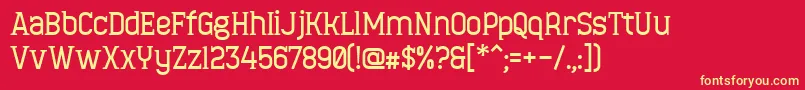 MinaeffEctBold Font – Yellow Fonts on Red Background